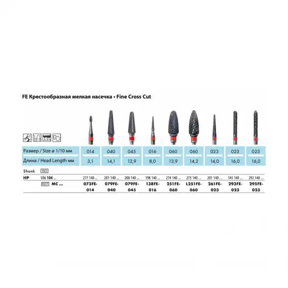 MC073FE - фреза NTI Millenium Cutter , олива, крестообразная мелкая насечка фото 1