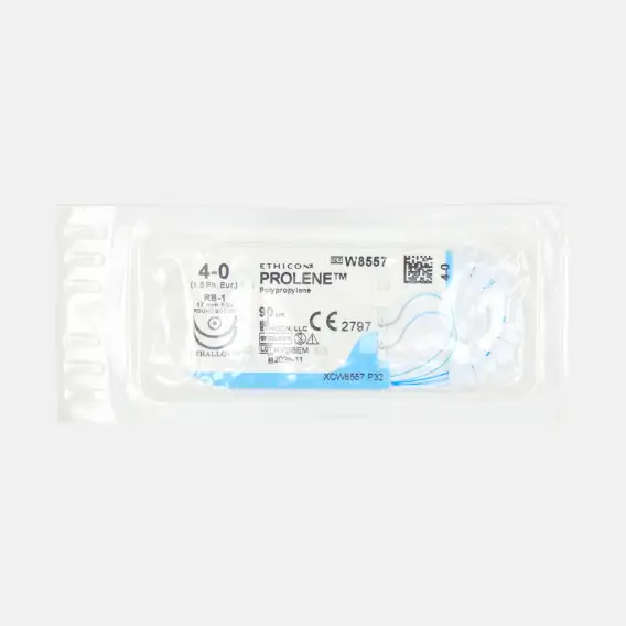 Шовный материал Ethicon Prolene USP 4/0, 1 игла колющая, 1/2, 17 мм, 90 см фото 1