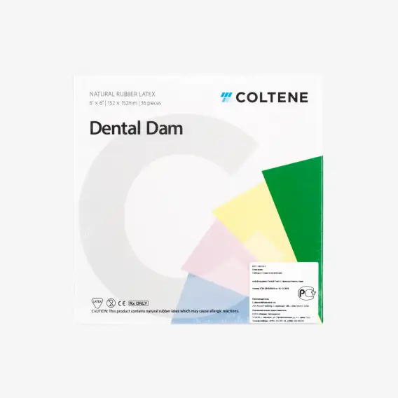 Листы латексные Hygenic Dental Dam 152 x 152 мм средние, дентал дам листы для коффердама, платки коффердам