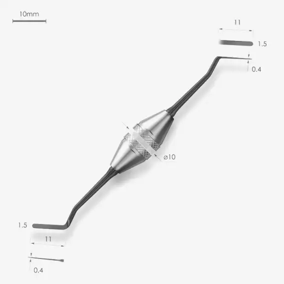 Гладилка-пакер Fabri №1351F Black, эргономичная ручка (10 мм) фото 2