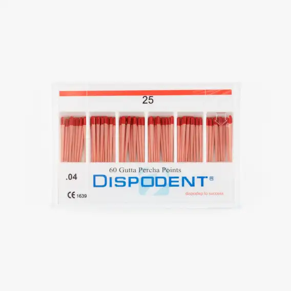 Штифты гуттаперчевые Dispodent конусность 04, гуттаперчевые штифты дисподент конус 04
