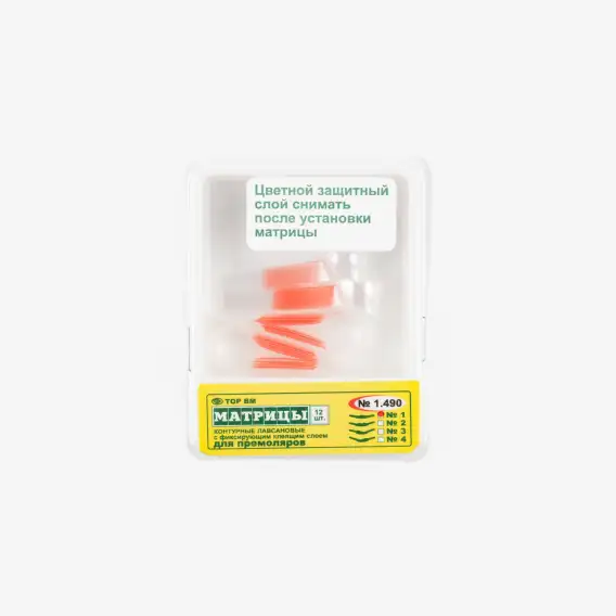 Матрицы контурные лавсан. ТОР ВМ, с клеящим слоем, для премоляров, форма 1 (12 шт) фото 1