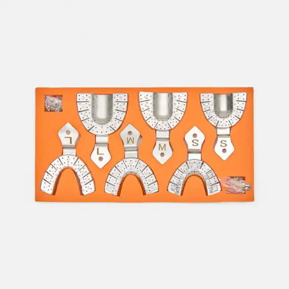 Ложки слепочные Puwa S-M-L, металлические, перфорированные, разборные (6 шт) фото 1