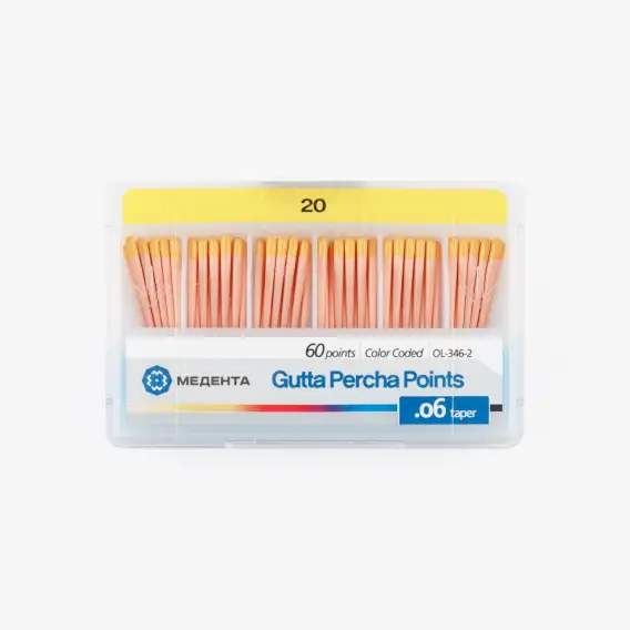 Штифты гуттаперчевые Meta конусность 06, гуттаперчевые штифты мета медента конус 06