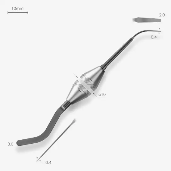 Гладилка серповидная Fabri №1302F Black, эргономичная ручка (10 мм) фото 2