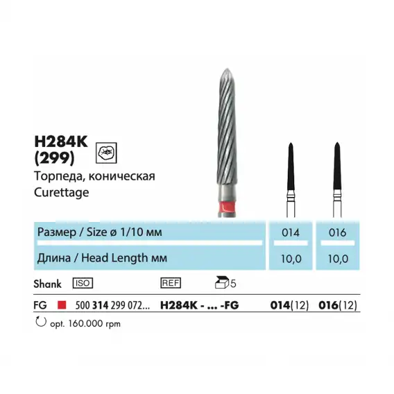 H284K - финир твердосплавный NTI, торпеда, коническая фото 1