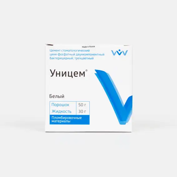 Цемент цинк-фосфатный Владмива Уницем Бактерицидный (50 г + 30 г) фото 1