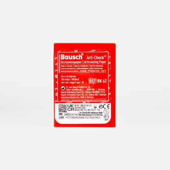 Артикуляционная бумага Bausch, I-форма, в боксе (40 мкм x 200 шт) фото 2
