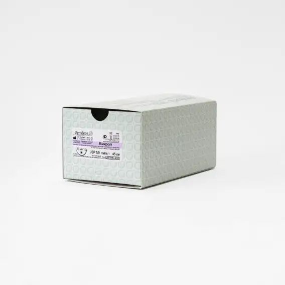 Материал шовный Футберг Викрол USP 4/0, 1 обратно-режущая, 21 мм, 3/8, 75 см фото 1