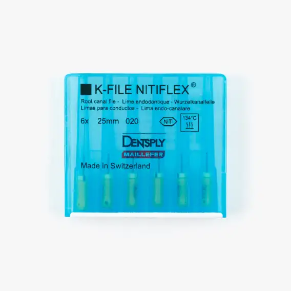 Файлы ручные Dentsply K-Files NiTiflex (6 шт), каналорасширитель ручной дентсплай к файлы нитифлекс