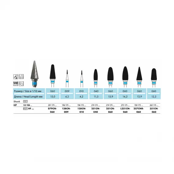 HF138CN - фреза твердосплавная NTI, конус, круглый, простая стандартная насечка фото 2