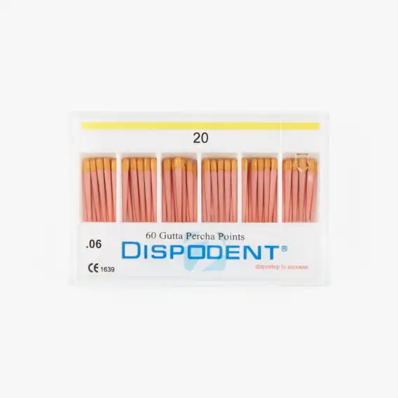 Штифты гуттаперчевые Dispodent конусность 06, гуттаперчевые штифты дисподент конус 06
