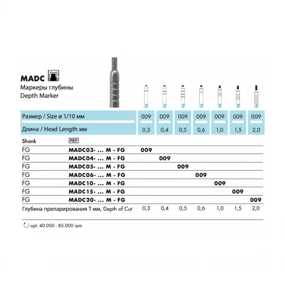 MADC10 - инструмент алмазный NTI, аксиальный маркер глубины фото 1